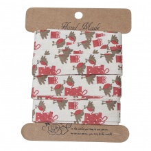 Cotone Mestiere DIY Nastro Cucito Multicolore Contenitore di Regalo di Natale Disegno 15mm, 1 Rotolo (Circa 5 M/Rotolo)