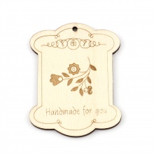 Legno Ciondoli Irregolare Giallo Chiaro Fiore Disegno Lettere 