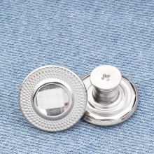 Lega di Zinco Metallo Prolunga per Bottoni Automatici a Scatto Istantaneo Staccabile Bottoni Jeans Estensione Cintura Tondo Tono Argento 17mm Dia, 2 Pz