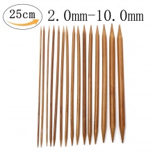 Bambù DP Ferri da Maglia Marrone 25cm Lunghezza, 1 Serie ( 72 Pz/Serie)