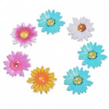 Legno Bottone da Cucire Due Fori Camelia Colore Misto 34mm x 34mm, 20 Pz