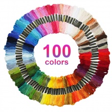 Mixed - 100 Colors Cross Stitch Strings Polyester Cotton Coloured Embroidery String Sewing Braiding Crafts，1 Packet