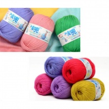 Cotone Filato per Maglieria Super Morbidi Bianco 2mm, 1 Pz