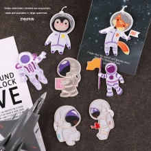 Poliestere Applique DIY Scrapbooking Craft Multicolore Distintivo Gli Astronauti Autoadesivo 1 Pz
