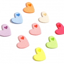 Microfibra San Valentino Tag Etichetta Cuore Multicolore 20mm x 17mm , 20 Pz