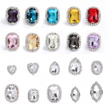 Vetro Intasare Sandali Charm Pin Accessori Decorazione Multicolore Strass 1 Pacchetto
