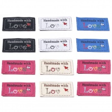 Poliestere Etichetta Etichetta per Abbigliamento Rettangolo Multicolore Cuore Forma 