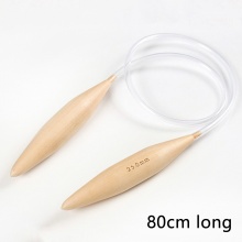 Bambù Circolare Ferri da Maglia Naturale 80cm Lunghezza, 1 Paio