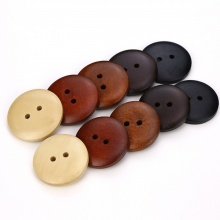 Legno Bottone da Cucire Scrapbook Due Fori Tondo Nero 100 Pz