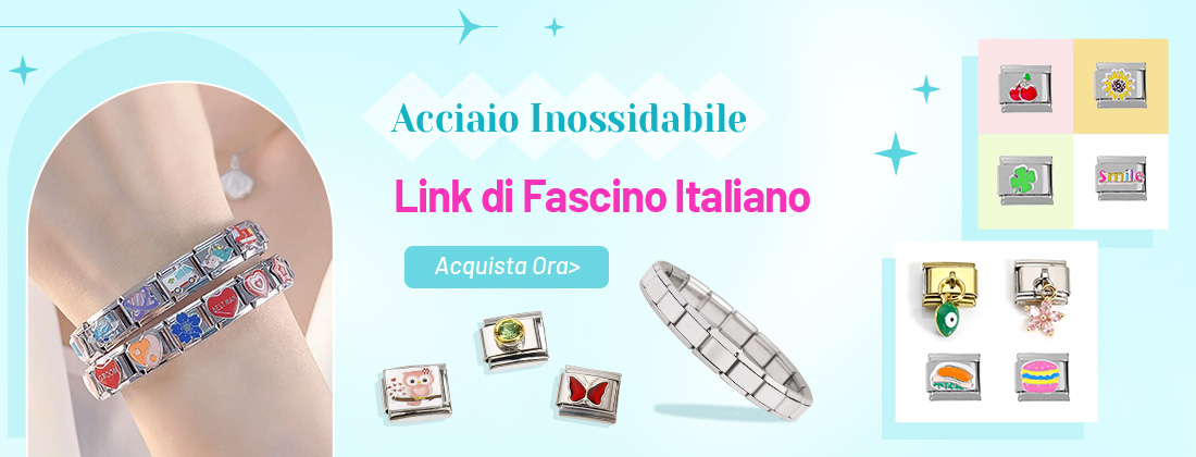 Acciaio Inossidabile Link di Fascino Italiano