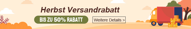 Herbst Versandrabatt: bis zu 50 % Rabatt