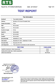 Nickel Test Report